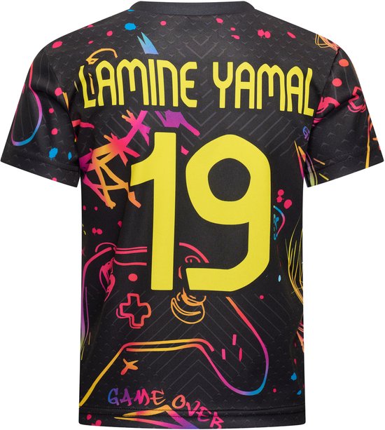 Set maillot et short de football Lamine Yamal Gaming Design Espagne – Maillot de football enfant - Tailles Bébé à adulte - Taille 140