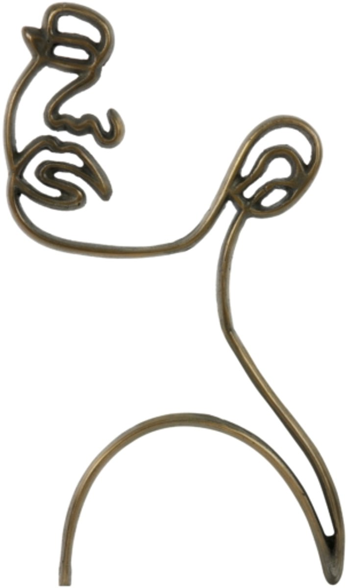 wanddecoratie Face antique bronskleurig 45 cm
