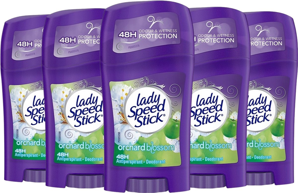 Goedkoopste Lady Speed Stick Orchard Blossom - Deodorant Stick - 48H verzorgde en frisse oksels - Geen irritaties of witte strepen - Deodorant vrouw voordeelverpakking - 5 x 40g