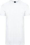 Witte T-shirt met korte mouwen, van voren gezien. Merklabel met 'Suitable' in de nek.
