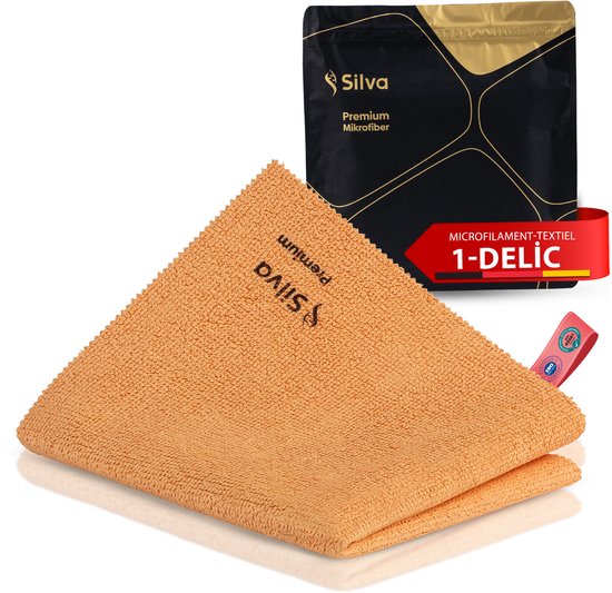 Silva Microvezeldoekjes - Reinigingsdoek Oranje 38 x 35 cm - Schoonmaakdoek voor Effectieve Reiniging