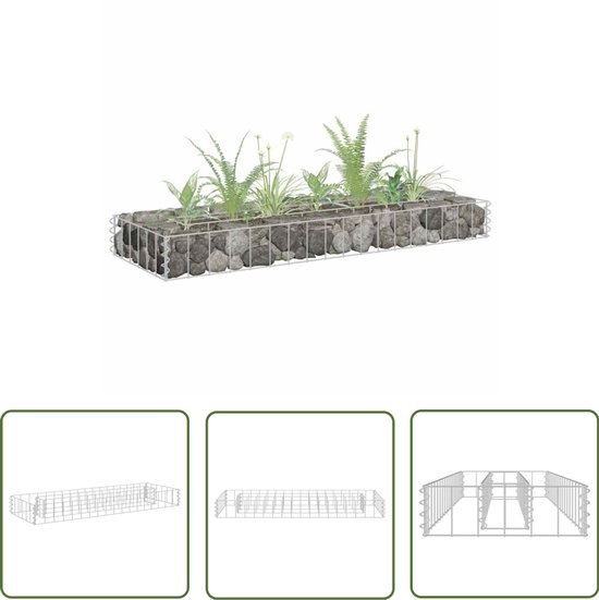 Jardinière en gabion The Living Store - 90 x 30 x 10 cm - acier galvanisé