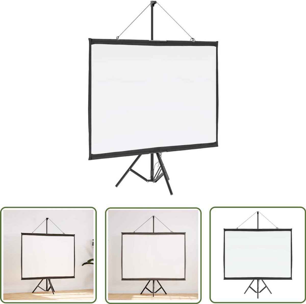 vidaXL Projectie Scherm - Projectorscherm - Projectiescherm met statief 72 inch 4:3 - Home Cinema - Bioscoopscherm - Presentatieschrm