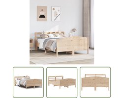 vidaXL Houten Bed - Bedframe - Bedframe zonder matras massief grenenhout 160x200 cm - Grenen Hout Bed - Bed Met Opbergvakken - Kingsize Bed
