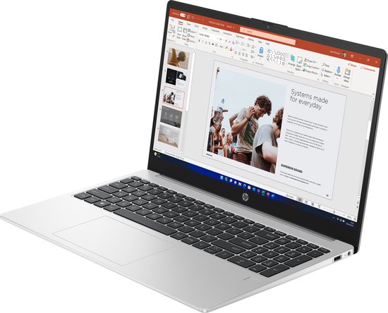 HP 255 G10 AMD Ryzen™ 5 7530U Laptop 39,6 cm (15.6") Full HD 8 GB DDR4-SDRAM 512 GB SSD Wi-Fi 6 (802.11ax) Windows 11 Home Zilver - HP - Hoofdafbeelding
