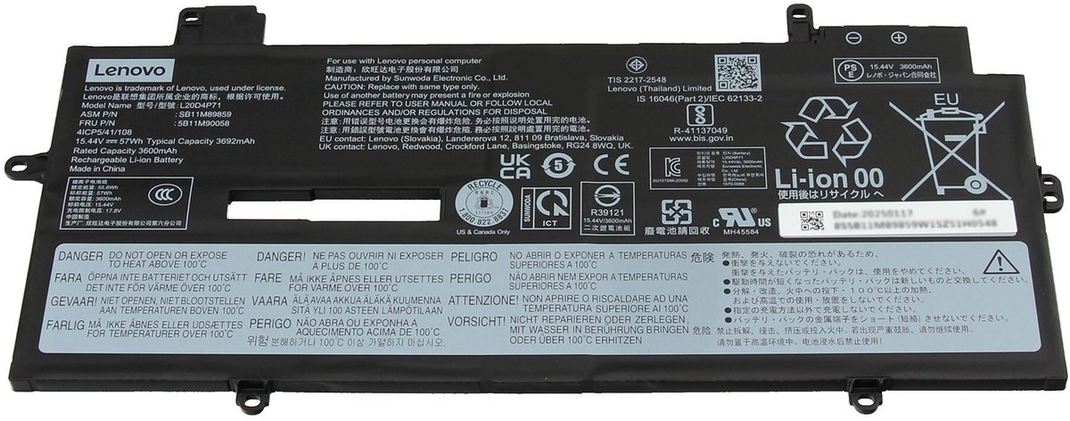 Lenovo 5B11M90056 Batterij - 57Wh