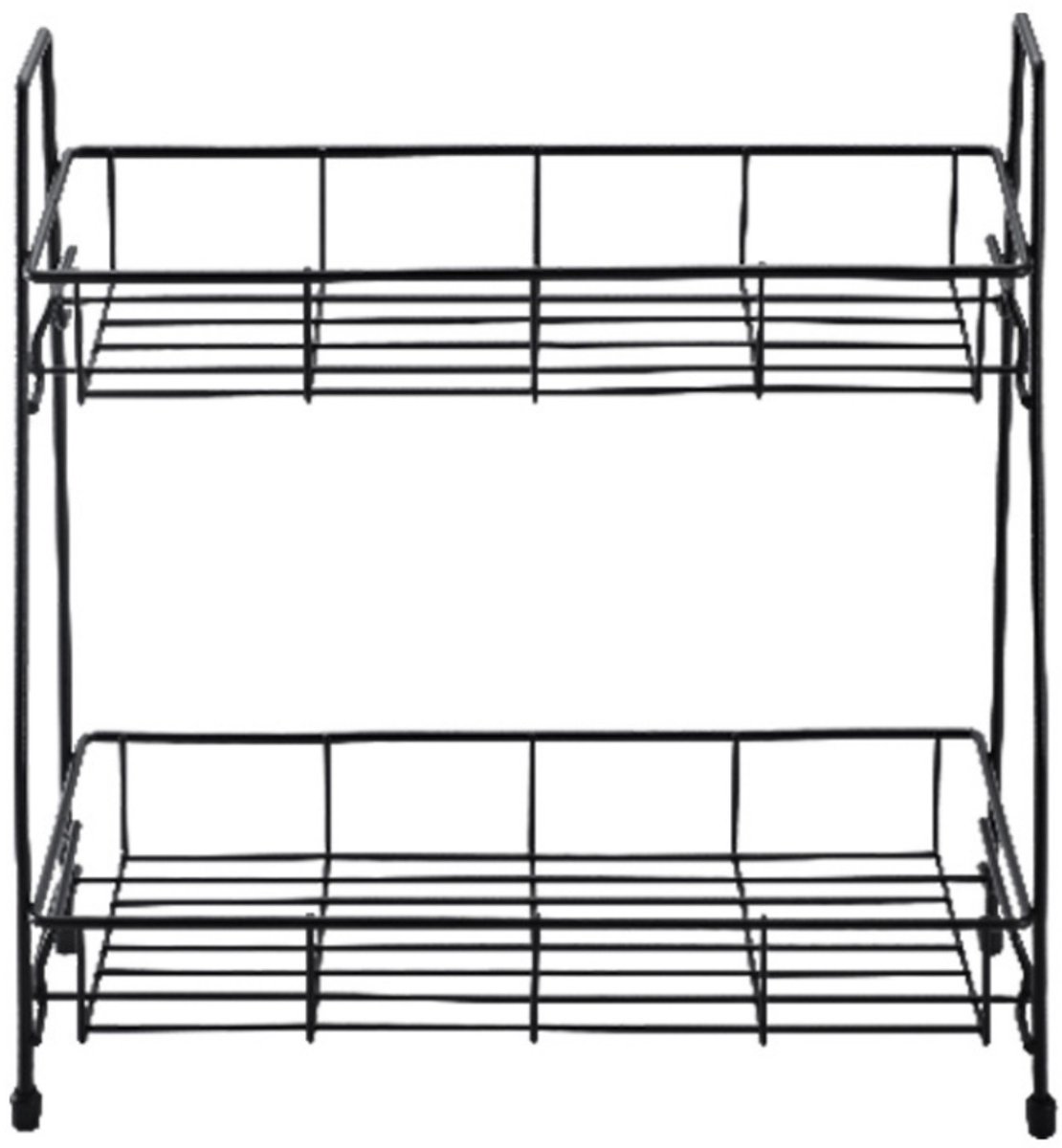 EXCITAT Dubbellaags kruidenrek - Metalen kruidenrek - Keukenplanken - Vrijstaand kruidenrek voor op de werkbank - Voor keuken, badkamer - Zwart