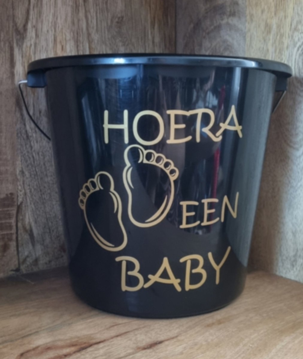 Cadeau emmer - Hoera een Baby - Geboorte - - Bouwemmer 12 Liter