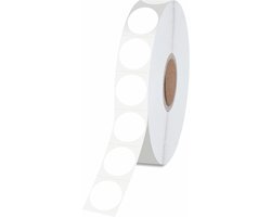 1500 stuks ronde witte stickers - permanente inventarisetiketten met perforatielijn op rol - voor kantoor - detailhandel - thuis - klaslokaal - magazijn - 1,3 cm diameter - multifunctioneel gebruik
