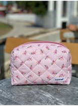 Corduroy Mini Make-up Tas - Hart | 12 x 12 x 3 cm