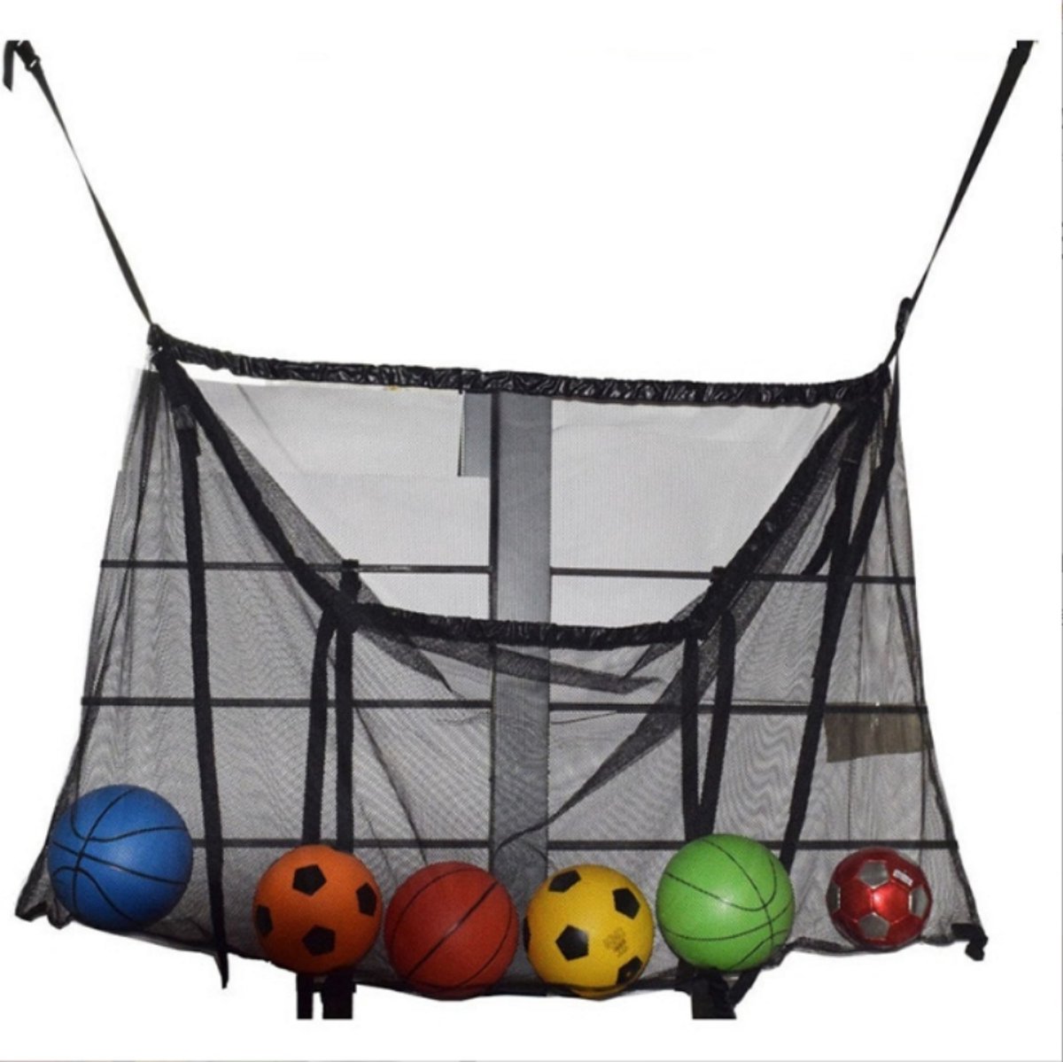 Daity 1-pack - Opbergzak voor zwembad - Opbergzak voor drijfspeelgoed met stevig gaas en anti-doorhangondersteuning (zwart, 145*85 cm)