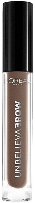 L'Oréal Unbelieva Brow wenkbrauwgel in taupe tint in een doorzichtige huls met zwarte dop.
