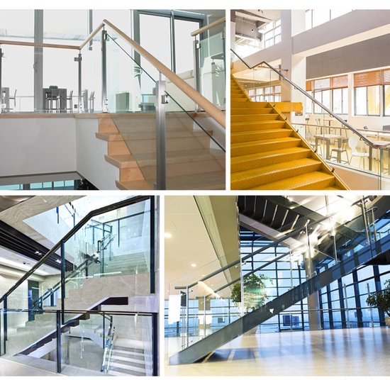 4 stuks RVS glasklemmen, aanpasbaar voor 8–10 mm glas, Spiegelbevestiging, Glazen railing, keukenachterwand glas van Merkloos — afbeelding 5
