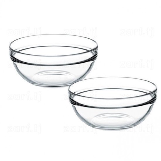 Luca Bessoni - Set de 6 verres à salade - dessert - plats à sauce - bols 14 x 7 cm - Échelles, bols en verre