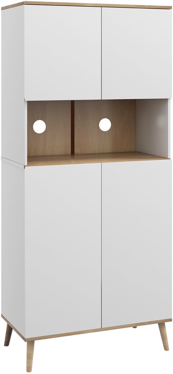 HOMCOM-Keukenkast-Hout-80x40x178cm-Wit