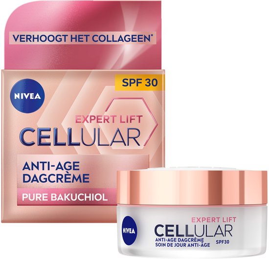NIVEA CELLular Expert Lift Anti-Age Dagcrème - Alle huidtypen - SPF 30 - Anti-Aging Gezichtscreme met Bakuchiol en Hyaluronzuur - 50 ml