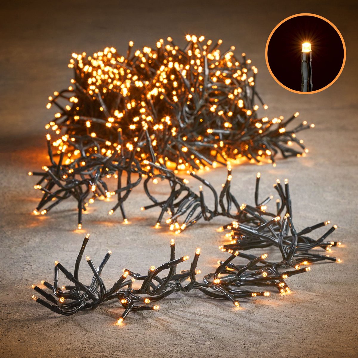 Aigostar LED lichtsnoer - Kerstverlichting - 250 LED - 10 meter - IP44 - Kerstboomverlichting - Voor binnen en buiten - warm wit