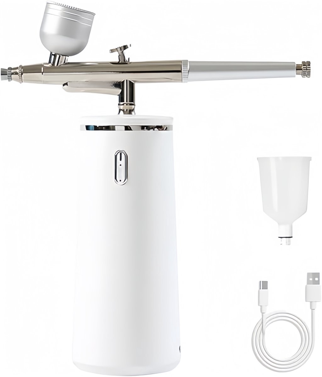 JOLLY TRINKLE®Microtree Nano Gezichtssprayer – Hoogdruk Micro-Nano Mist (0,3 mm), USB, Portable Hydraterend Oxygeenspray voor Gezicht & Lichaam (wit)