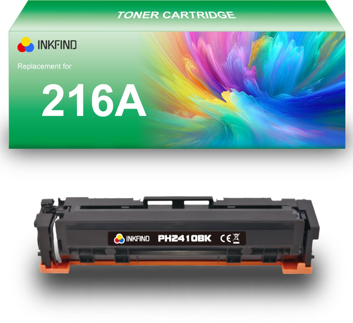 INKFIND 216A (W2410A) Zwart tonercartridge compatibel met HP 216A (W2410A) Zwart toner cartridge - 1-pack Zwart