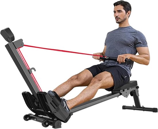 Roeitrainer Inklapbaar Zwart met Instelbare Weerstand - Roeitrainer - €199,95