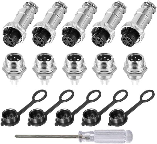 QitinDasen 9Pcs GX12 Aviation Connecteur Set, 5A 12mm Mâle