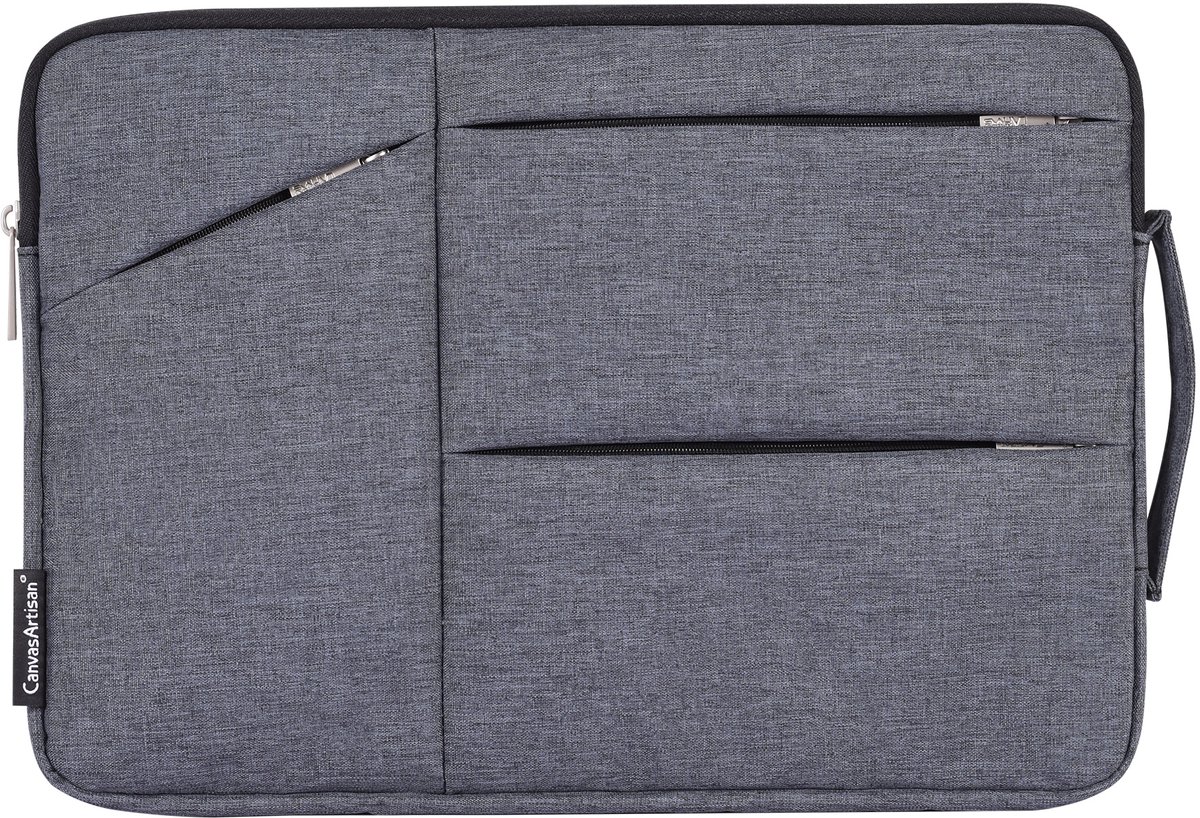 Laptophoes 14 Inch XV - Laptop Sleeve met Extra Vakken - Grijsblauw