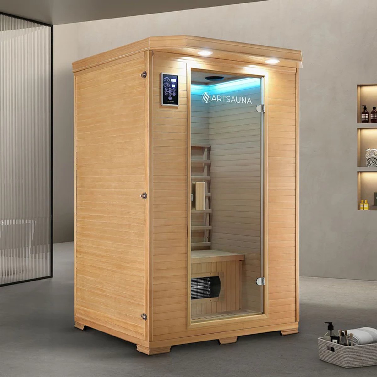 Infraroodcabine Oslo - 120x100x190cm - Keramische Verwarming - 2 personen thumbnail 5