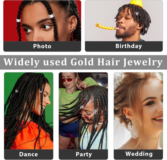 50pcs Dreadlocks Haar Sieraden - Verstelbare Metalen Kralen voor Festival - Dreadlock Accessoires van Merkloos	 — afbeelding 5