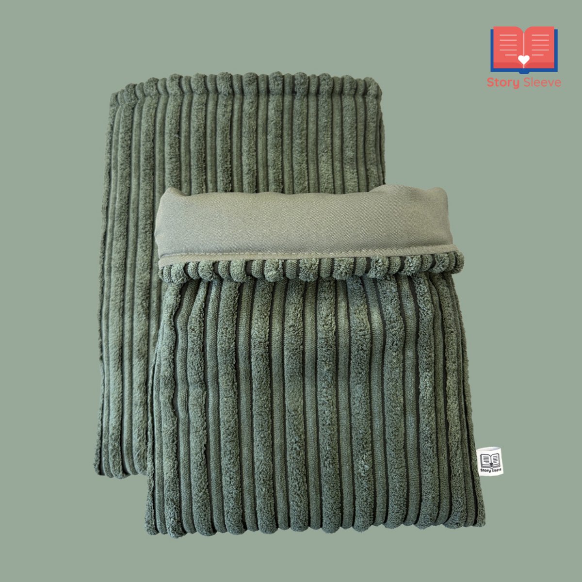 Story Sleeve - Book Sleeve / Tablet Sleeve Double Rib English Green - 32 x 25 cm - Ook geschikt voor IPad / Tablet - Boekenhoes - Boekbeschermer - Boekhoes - Booksleeve - Voor boek