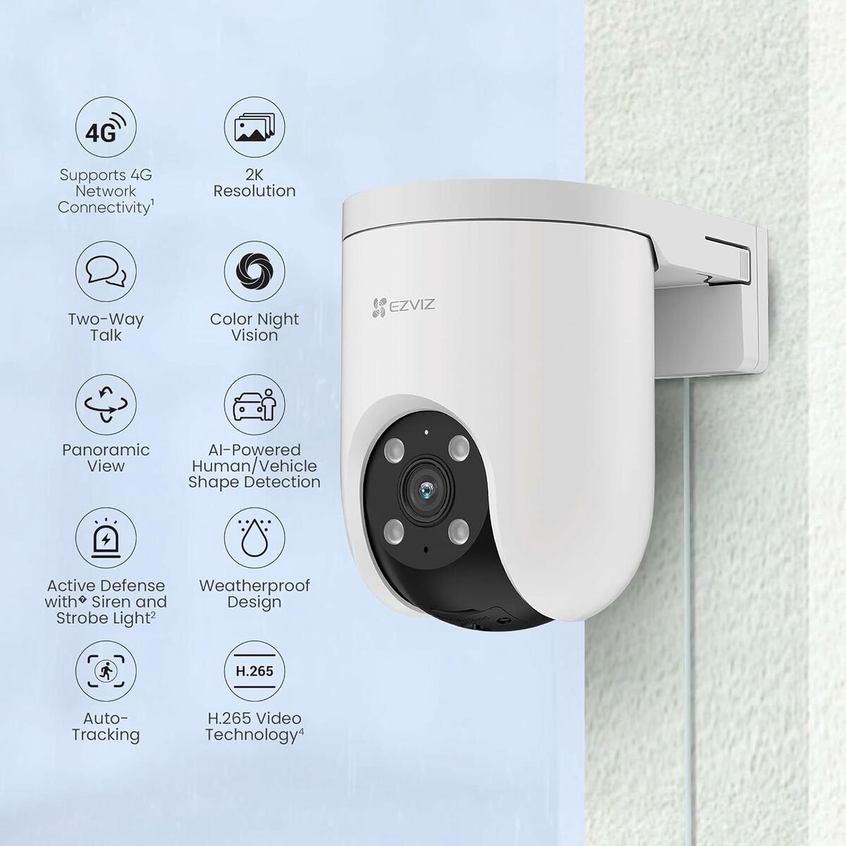 EZVIZ H8c 4G Beveiligingscamera Buiten met Auto-Tracking - afbeelding 3