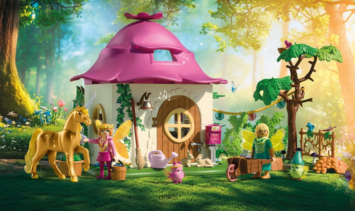 PLAYMOBIL Magische Eenhoorns - Feeënhuis met gouden eenhoorn en stal - Met oplichtende slinger voor magische nachten - 71838 — afbeelding 12