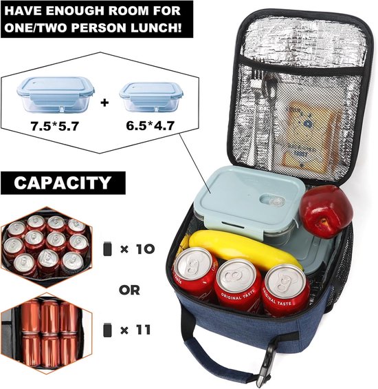 BOTC Koeltas - Lunchtas - koeltasje - Geïsoleerde Koeltas - Lunchtas 6 liter - Blauw van BOTC — afbeelding 5