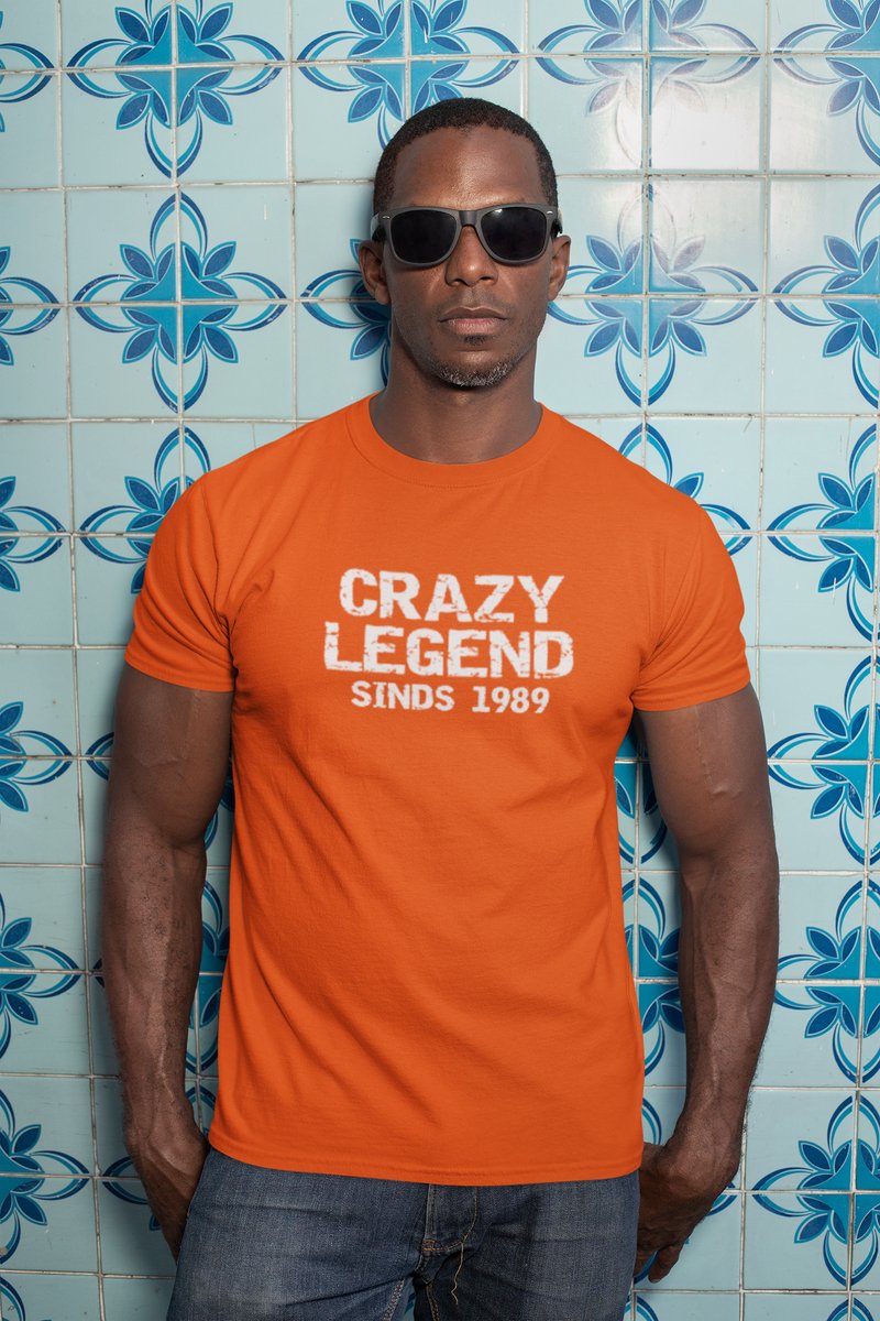 1989 Jaar Oranje T-shirt Heren - Maat S - Legend - Verjaardag Cadeau Mannen - Limited Edition