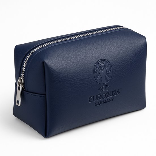 Trousse de toilette en similicuir – Bleu foncé – Trousse de toilette de Luxe pour homme et femme – Trousse de toilette de voyage – Trousse de toilette compacte – Fermeture éclair pratique – Pour les vacances ou le Sport – EURO24