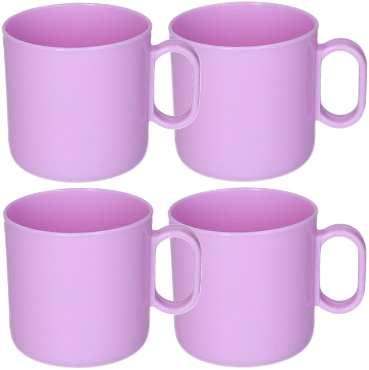 Plasticforte onbreekbare Drinkbekers - 8x - kunststof - 320 ml - paars - kinderen - camping - mokken
