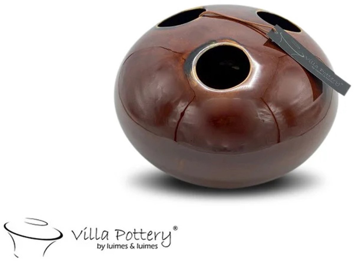 Villa Pottery Marrakech Vaas Bruin Cognac D20 x