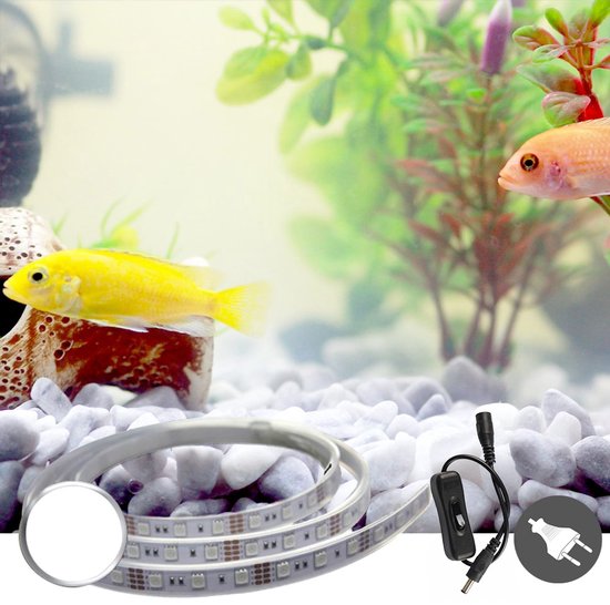Aquarium led strip Koud wit licht - 10 t/m 50 cm - Complete set met bediening