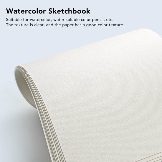 Aquarelpapier - 40 Stuks - Wasbaar - Zuurvrij - Katoenpulp - Medium Korrel - Fijnkorrelig - Tekenpapier voor School en Kantoor van Merkloos	 — afbeelding 2