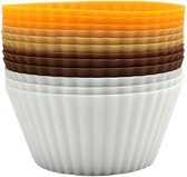 Cupcakevormen - Herbruikbare siliconen bakvormen - Muffinvormen - Ronde cakevormen - DIY bakken - 12 stuks (1 verpakking) - 7 cm