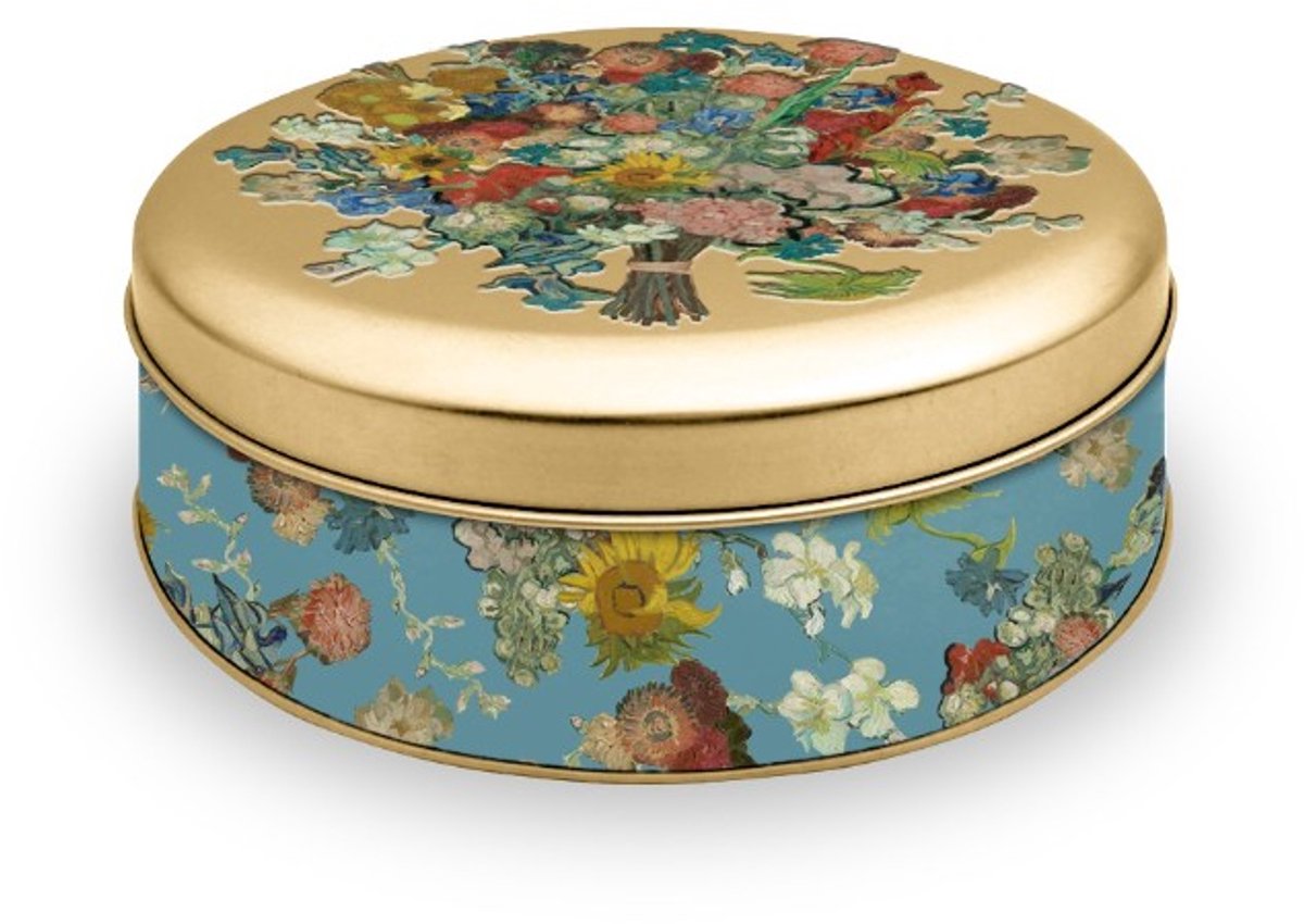 Klein Koekjes blik van Gogh flowers, Koek blik, Snoepjes blik, Blik, Van Gogh, Opberg blik