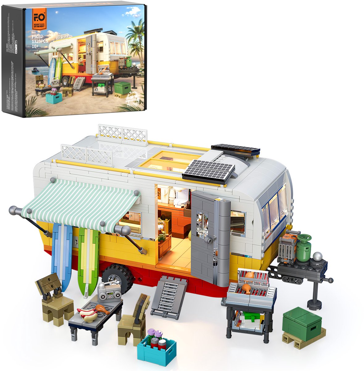 FUNWHOLE LUMIBRICKS Travel Trailer - 1325 onderdelen