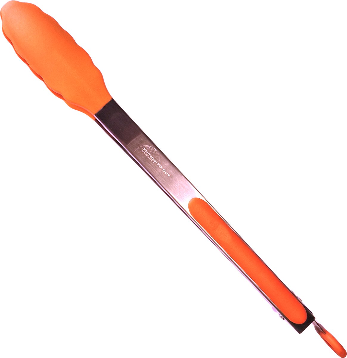 THINGS-TO-BUY – BBQ Tang – Keukentang – 34 cm – Siliconen/RVS – Oranje – Hittebestendig – Voor Grill, Slakom ,Koekenpan