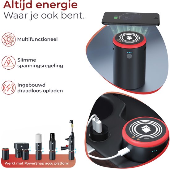 PowerSnap Hogedrukspuit op accu - Draadloze hogedrukspuit Auto - Autowasser - 200psi hogedruk - Met Powerbank - Werkt met PowerSnap Accu Platform (CPS-CW) van Merkloos	 — afbeelding 3