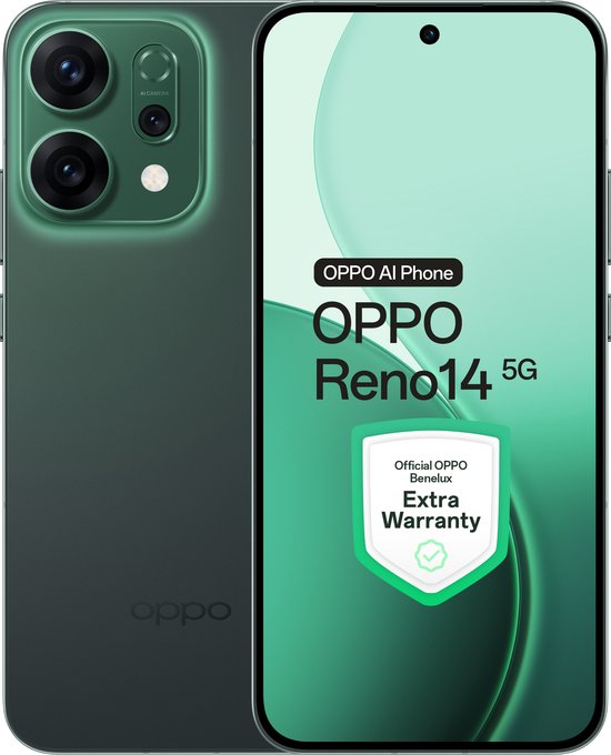 OPPO Reno14 5G 12+512GB Luminous Green - Extra Garantie