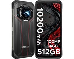 DOOGEE S119 4G - Robuuste Smartphone - Robuuste Telefoon - 24GB RAM + 512GB ROM /2TB TF - 10200 mAh /33W - 6,72'' FHD+ IPS - 1,32 achterkant - 20MP nachtzichtcamera - NFC - Face ID - Drie kaarten - Rood