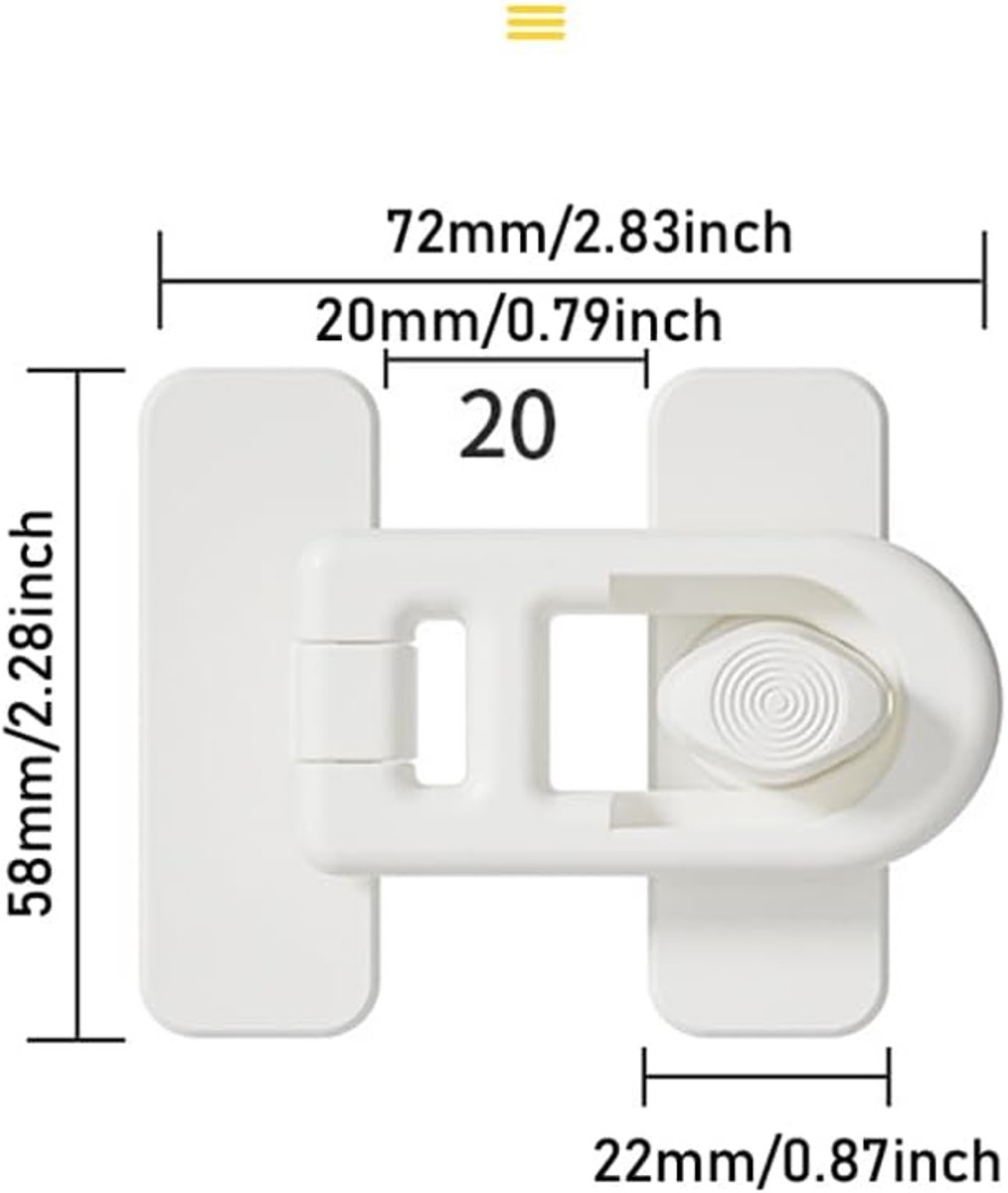 Kinderslot kastjes - Lade Slot - Koelkast Slot - Kinderslot baby - Zelfklevend kinderslot - Kinderslot - Zonder boren - Veiligheidsslot - Baby Slot - Kinder Beveiliging - Zelfklevend - 1stupc wit en 1stuk zwart – foto 5