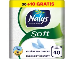 Nalys Soft Toiletpapier - 40 rollen - Wit (2-laags) - Voordeelverpakking