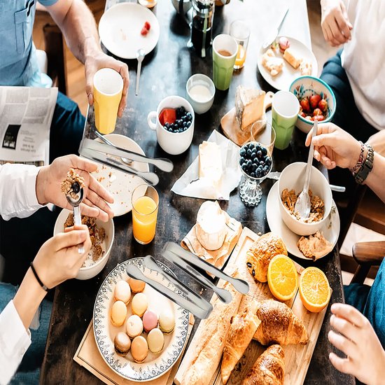 8 stuks Mini Tangen, Handvormige Siliconen Suikertangen IJstangen Voedseltangen, Roestvrijstalen Kleine Serveertangen, voor Supermarkt Zoete Snoep Koffie IJsemmer Bar Keuken (Willekeurige Kleur