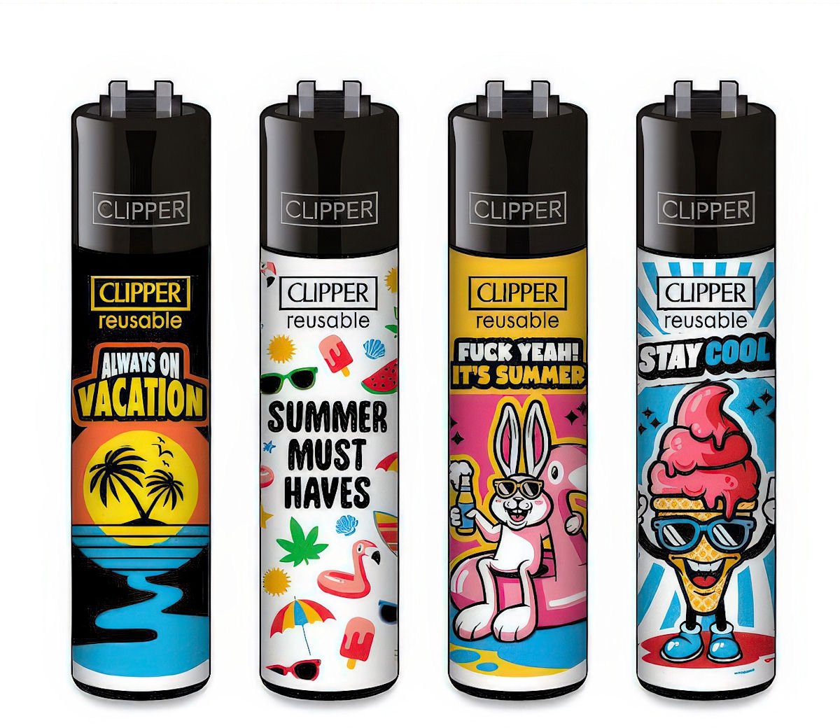 Clipper Classic Large Aanstekers "Summer" (4 Stuks)