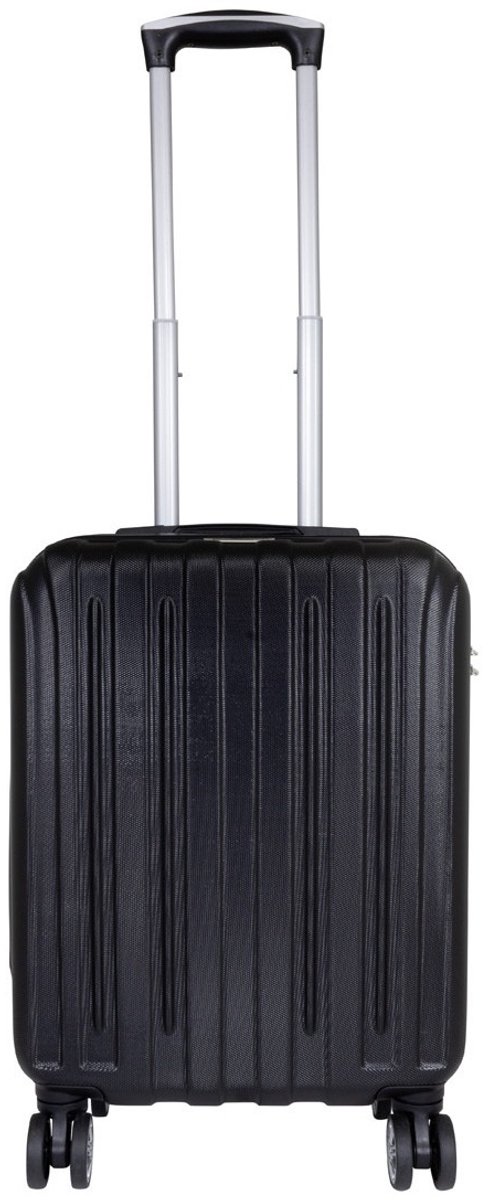 Handbagage koffer Dallas maat S - Reiskoffer trolley - Lichtgewicht koffers met slot op 4 dubbele zwenkwielen - Zwart - ca. 55x39x20 cm
